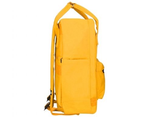 Cartera Antartik mochila 2 asas y bolsillos exteriores mostaza 300x115x390 mm ME14 , amarillo, imagen 3 mini