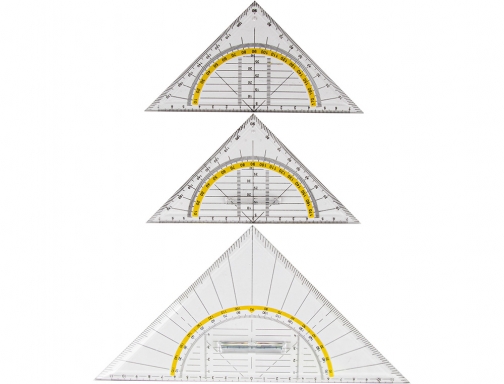 Escuadra Liderpapel geometria 16 cm plastico cristal con pestaa de sujeccion 59100, imagen 4 mini