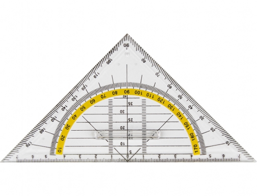 Escuadra Liderpapel geometria 16 cm plastico cristal con pestaa de sujeccion 59100, imagen 5 mini