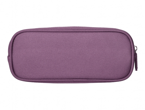 Estuche portatodo Liderpapel classic ovalado 2 cremalleras con bolsillo delantero 210x90mm morado 171178, imagen 4 mini