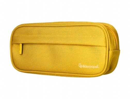 Estuche portatodo Liderpapel classic ovalado 2 cremalleras con bolsillo delantero 210x90mm amarillo 171179 , lila, imagen 3 mini