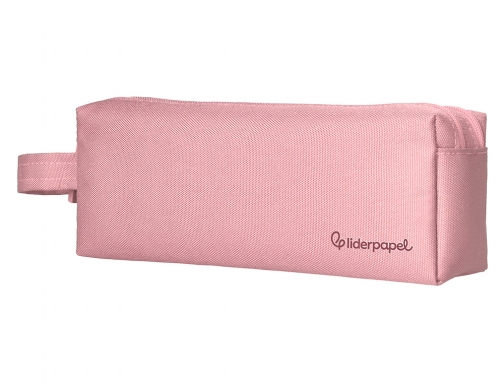 Estuche portatodo Liderpapel classic rectangular con asa 2 cremalleras 210 x80mm rosa 171170, imagen 3 mini