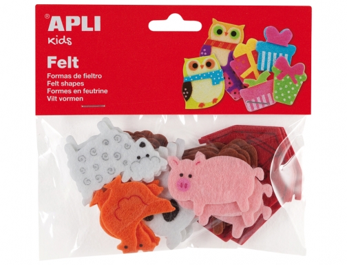 Figura de fieltro Apli con forma de animales bolsa de 18 unidades 13785, imagen 2 mini