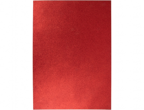 Goma eva con purpurina Liderpapel 50x70cm 60g m2 espesor 2mm rojo 58656, imagen 2 mini