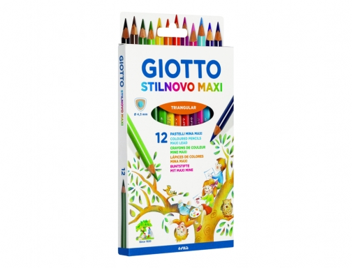 Lapices de colores Giotto stilnovo maxi caja de 12 unidades colores surtidos F225900, imagen 3 mini