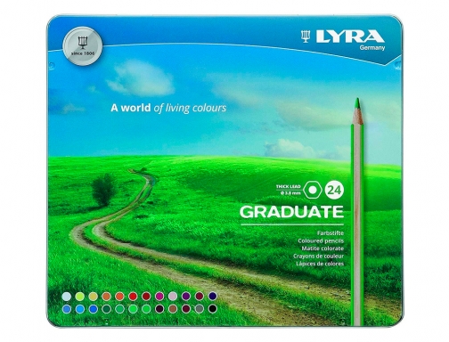 Lapices de colores Lyra graduate caja de metal de 24 colores surtidos 2871240, imagen 2 mini