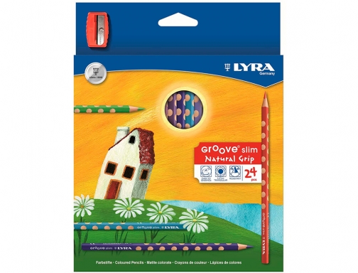 Lapices de colores Lyra groove slim triangular minas de 3,3 mm caja L2821240, imagen 2 mini