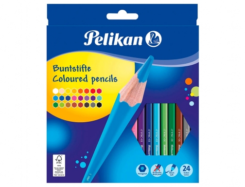 Lapices de colores Pelikan hexagonales caja de 24 colores surtidos 724013, imagen 2 mini