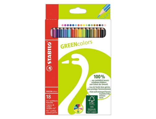 Lapices de colores Stabilo green colors con certificado fsc estuche carton de 6019 2181, imagen 3 mini