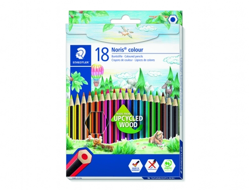 Lapices de colores Staedtler upcycled wood ecologico 18 colores en caja de 185 C18, imagen 3 mini