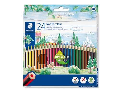 Lapices de colores Staedtler upcycled wood ecologico 24 colores en caja de 185 C24, imagen 3 mini