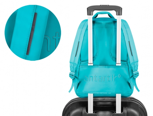 Mochila Antartik multibolsillo 19l compartimento para portatil y tablet color azul turquesa IK07, imagen 2 mini