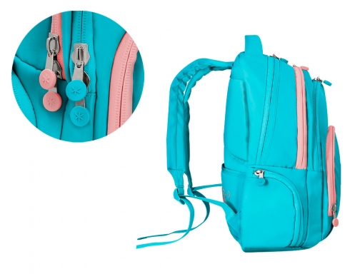 Mochila Antartik multibolsillo 19l compartimento para portatil y tablet color azul turquesa IK07, imagen 3 mini