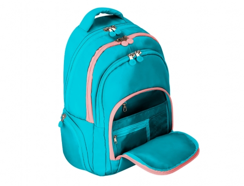 Mochila Antartik multibolsillo 19l compartimento para portatil y tablet color azul turquesa IK07, imagen 4 mini