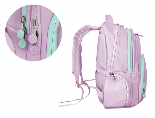 Mochila Antartik multibolsillo 19l compartimento para portatil y tablet color morado 450 IK09 , rosa, imagen 3 mini