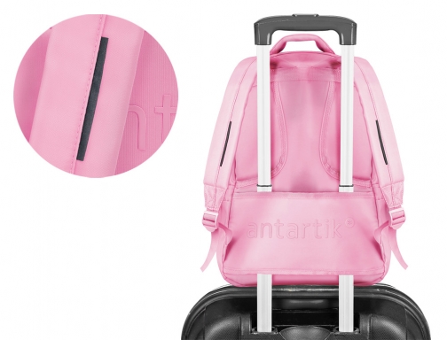 Mochila Antartik multibolsillo 19l compartimento para portatil y tablet color rosa 450 IK11 , morado, imagen 2 mini