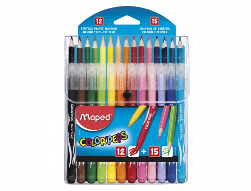 Pack combo Maped color peps 12 rotuladores + 15 lapices de colores 897412, imagen 2 mini