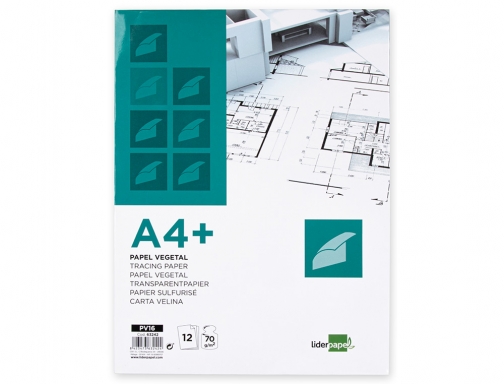 Papel dibujo Liderpapel A4+ 320x240mm 70g m2 vegetal sobre de 12 hojas 63242, imagen 2 mini