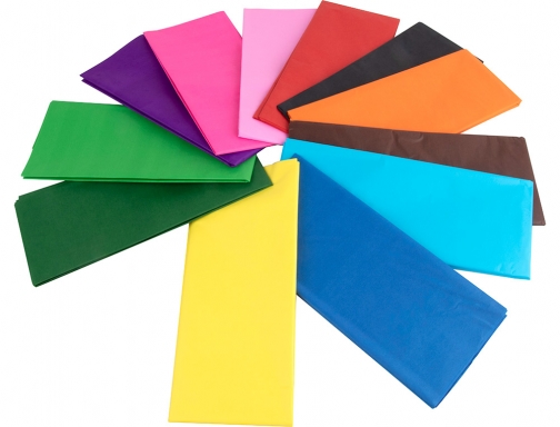 Papel seda Liderpapel 52x76cm 18g m2 bolsa de 10 hojas colores surtidos 35744, imagen 5 mini