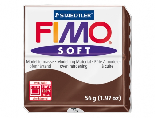 Pasta Staedtler fimo soft 57 gr color chocolate 802075 , marron, imagen 2 mini