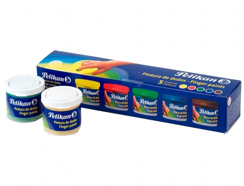 Pintura a dedos Pelikan 40 ml cd 40s caja de 5 colores 24004954 , surtidos, imagen 2 mini