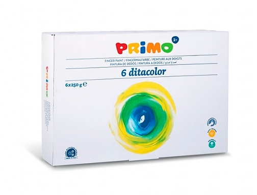 Pintura de dedos Primo 250 g caja de 6 unidades colores surtidos 222TD6G, imagen 2 mini