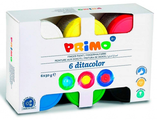 Pintura de dedos Primo 50 g caja de 6 unidades colores surtidos 226TD50S, imagen 2 mini