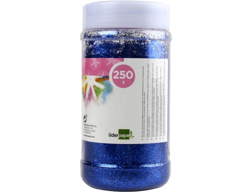 Purpurina Liderpapel fantasia color azul metalizado bote de 250 gr 75040, imagen 2 mini