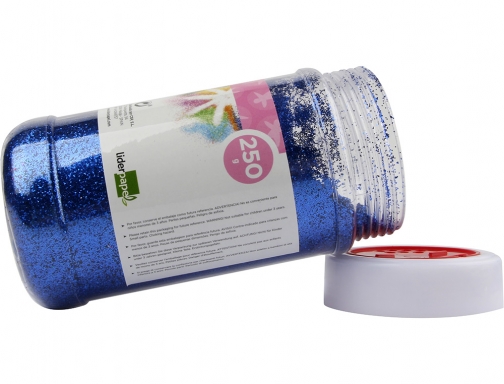 Purpurina Liderpapel fantasia color azul metalizado bote de 250 gr 75040, imagen 3 mini