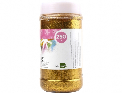 Purpurina Liderpapel fantasia color oro metalizado bote de 250 gr 75043, imagen 2 mini