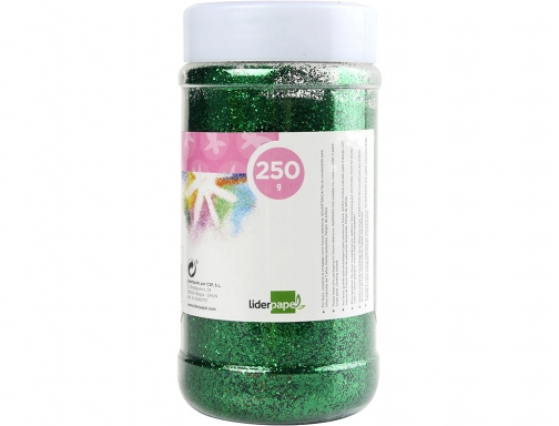 Purpurina Liderpapel fantasia color verde metalizado bote de 250 gr 75041, imagen 2 mini