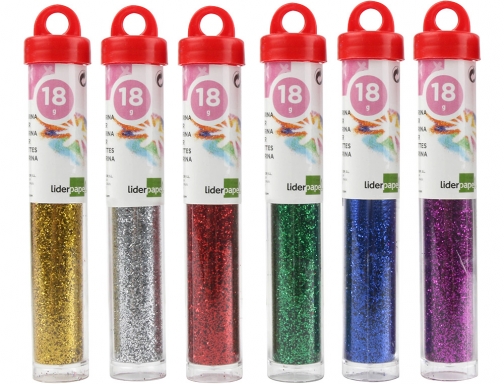 Purpurina Liderpapel fantasia colores de metal surtidos bote de 18 gr 58287, imagen 4 mini