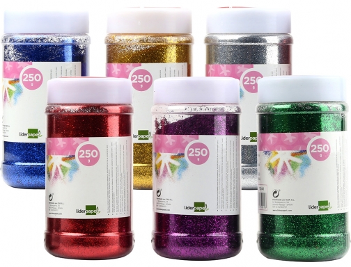 Purpurina Liderpapel fantasia colores de metal surtidos bote de 250 gr 58290, imagen 4 mini