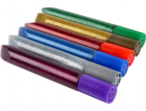 Purpurina pegamento Liderpapel fantasia colores de metal blister de 6 unidades de 58296 , surtidos, imagen 5 mini