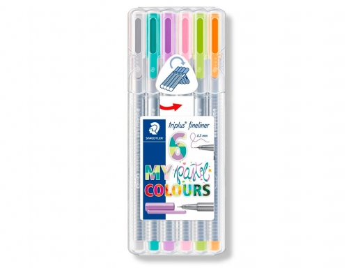 Rotulador Staedtler triplus fineliner my pastel estuche de 6 unidades colores surtidos 334 SB6CS1, imagen 2 mini