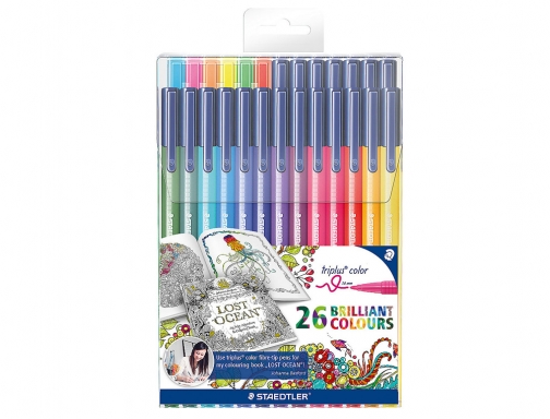 Rotuladores Staedtler triplus color edicion johanna basford estuche plastico de 26 unidades 323 TB26JB, imagen 2 mini