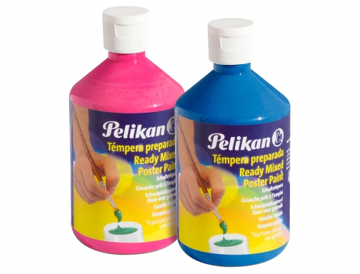 Tempera Pelikan escolar 500 ml especial colegio pack 6 botellas colores surtidos 63805, imagen 2 mini