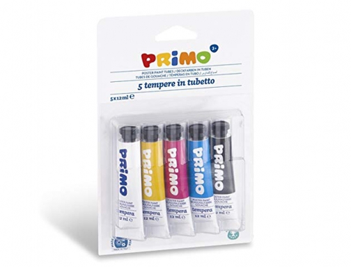 Tempera Primo en tubo aluminio de 12 ml blister de 5 colores 442T5BL , surtidos, imagen 2 mini