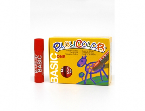 Tempera solida Playcolor basic one 10 gr rojo caja de 12 unidades 10831, imagen 4 mini