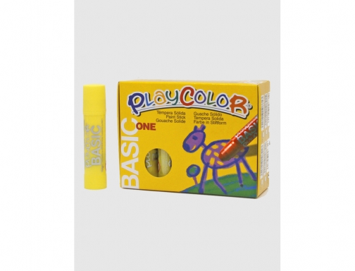 Tempera solida Playcolor basic one 10 gr amarillo caja de 12 unidades 10821, imagen 4 mini