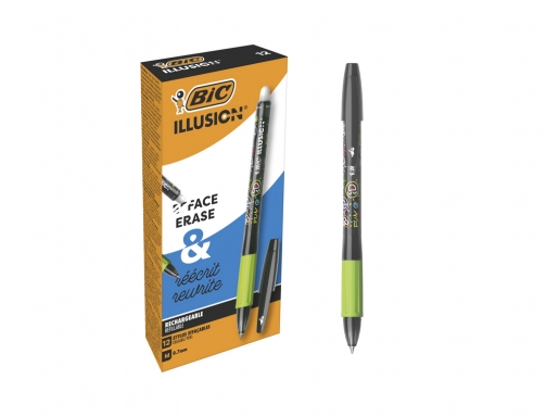 Boligrafo Bic gelocity illusion borrable negro punta de 0,7 mm 516523, imagen 4 mini