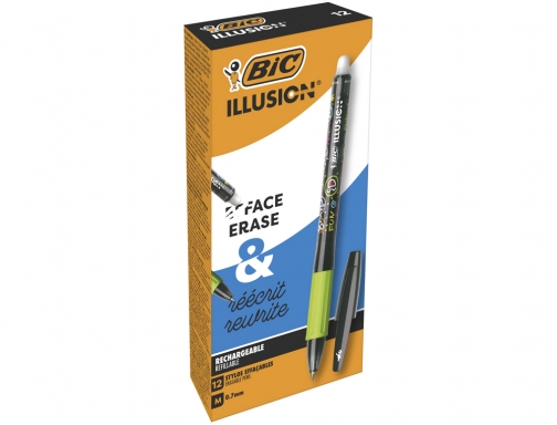 Boligrafo Bic gelocity illusion borrable negro punta de 0,7 mm 516523, imagen 5 mini