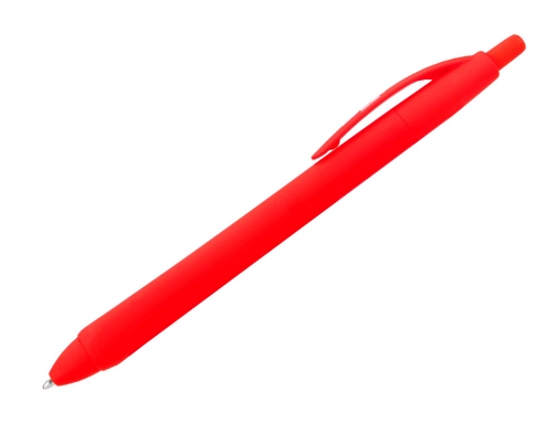 Boligrafo Liderpapel gummy touch retractil 1,0 mm tinta roja 68784 , rojo, imagen 3 mini