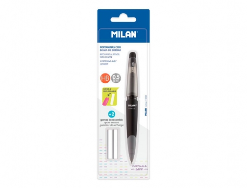 Portaminas Milan capsule slim 0,5 mm + 2 recambios de goma en BYM10355, imagen 2 mini