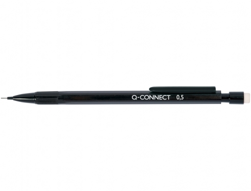 Portaminas Qconnect 0,5 mm con 3 minas cuerpo negro con clip negro KF18046, imagen 2 mini