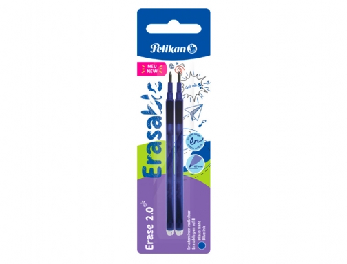 Recambio roller Pelikan erase 2.0 color azul blister de 2 unidades 9585001, imagen 2 mini