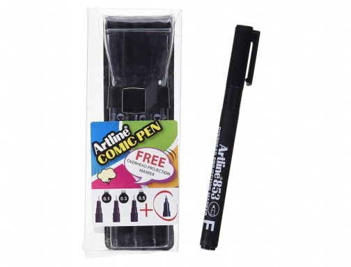 Rotulador Artline comic pen calibrado micrometrico negro bolsa de 3 uds 0,2 EK280 3W + 1 660, imagen 2 mini