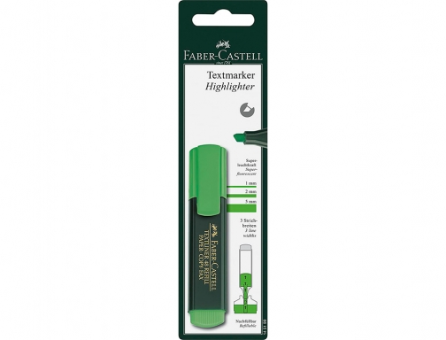 Rotulador Faber-Castell fluorescente textliner 4863 verde blister de 1 unidad 145199 , verde fluor, imagen 2 mini