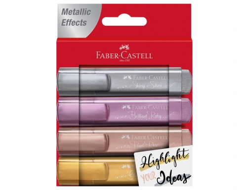 Pack 4 rotulador fluorescentes metalizados Faber-Castel TexLiner 46 Sparkling, imagen 2 mini