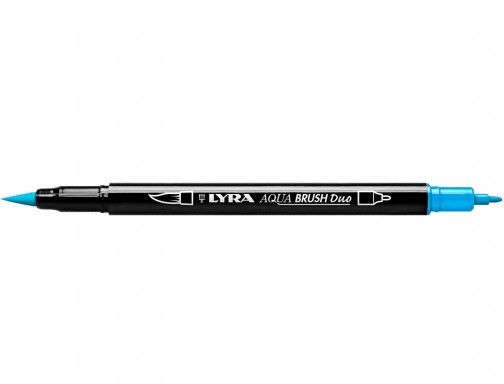 Rotulador Lyra aqua brush acuarelable doble punta fina y pincel azul claro L6520047, imagen 2 mini